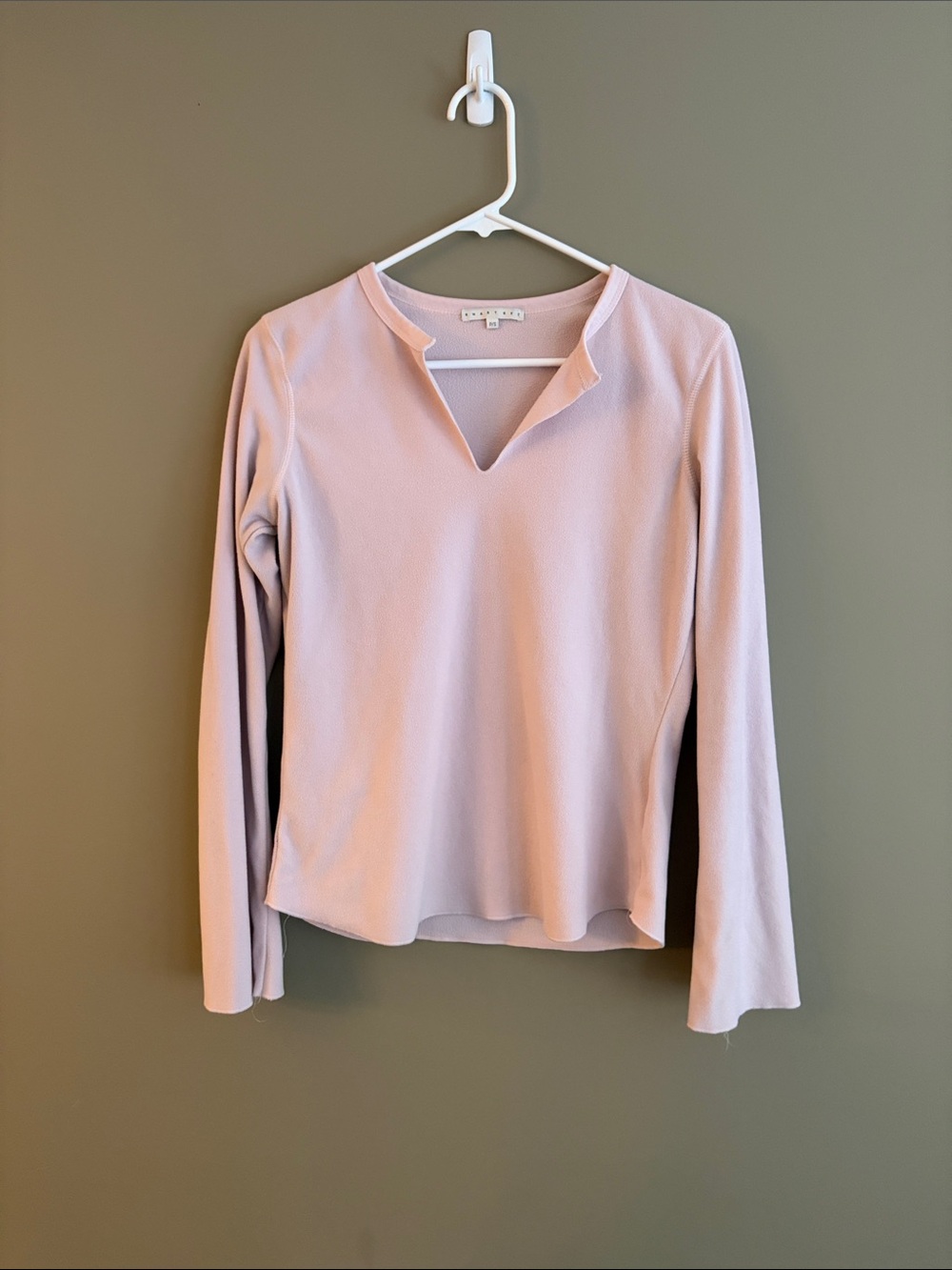 Vintage Smart Set Pink Long-Sleeve Notch Neck Fleece size small